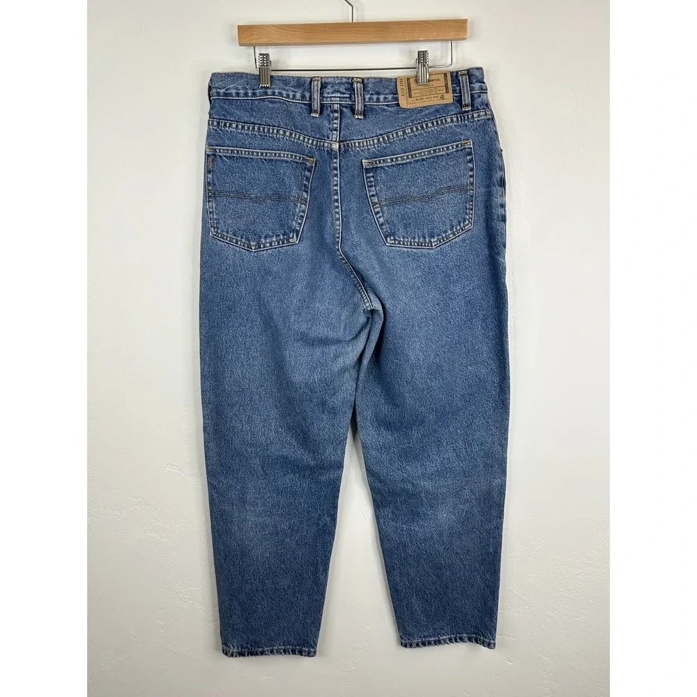 Barrel Leg Blue Jeans Vintage Pepe London Size 33 Y2K 90s Denim Pants Hip Hop